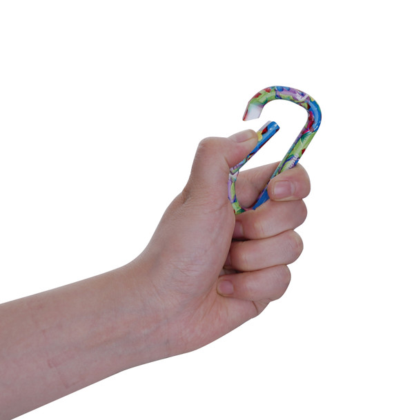 Munkees | D-Shaped Carabiner Clip | Colorful Flower Design