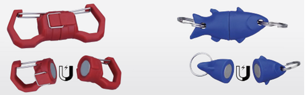 Magnetic Carabiner with Lock & Magnetic Fish Keychain