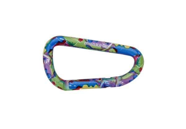 Munkees | D-Shaped Carabiner Clip | Colorful Flower Design