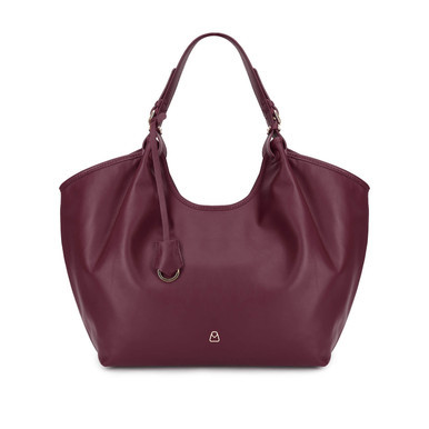 ADELE Borsa a spalla in pelle primo fiore con manici e tracolla regolabili