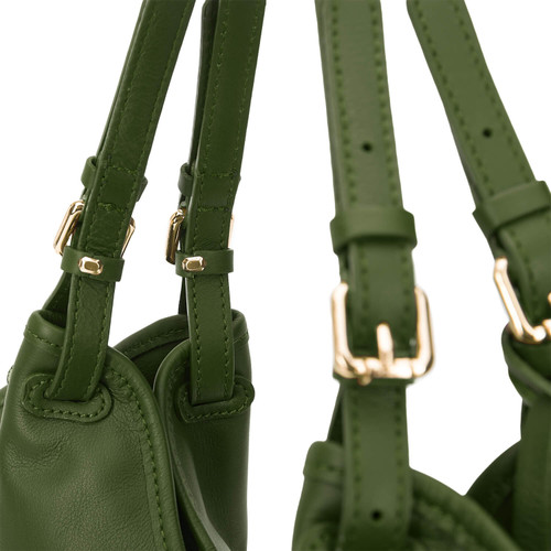ADELE MEDIA Borsa a spalla in pelle primo fiore con manici e tracolla regolabili