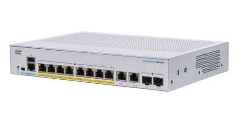 CBS250-8FP-E-2G-NA Cisco Business 250 Smart Switch, 8 PoE+ Port, 120 watt, w/Combo Uplink (New)
