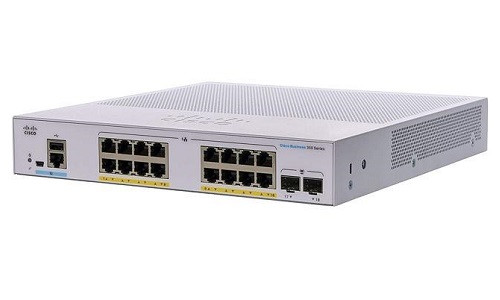 CBS350-16P-E-2G-NA Cisco Business 350 Managed Switch, 16 GbE PoE+ Port, 120w PoE Budget, w/SFP Uplink, External PSU (New)