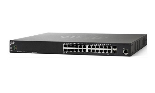 SG350X-24MP-K9-NA Cisco SG350X-24MP Stackable Managed Switch, 24 Gigabit PoE+ with 2 10Gig/10Gig SFP+ Combo and 2 SFP+ Ports, 382w PoE (New)