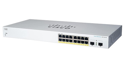 CBS220-16P-2G-NA Cisco Business 220 Smart Switch, 16 PoE+ Port, 130 watt, w/SFP Uplink (New)