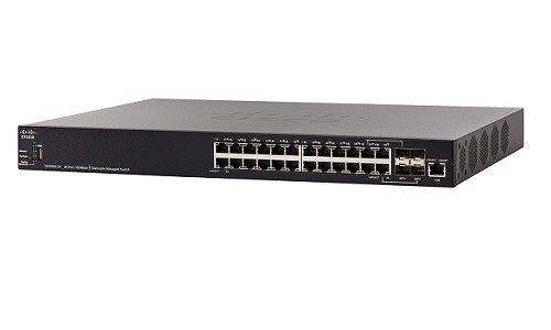 SX350X-24-K9-NA Cisco SX350X-24 Stackable Managed Switch, 24 10GBase-T and 4 10Gig SFP+ Ports (New)