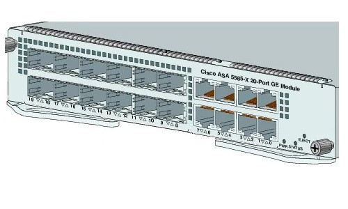 ASA5585-NM-20-1GE Cisco ASA 5585-X Half Width Network Module, 20 GE Ports (New)
