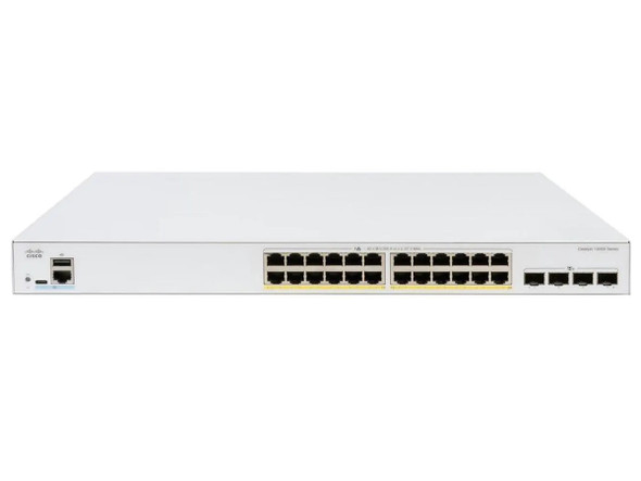 C1300X-24P-4X Cisco Catalyst 1300X Switch, 24 Port PoE+, 4x10G SFP28 Uplink, 385w (New)