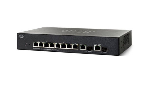 SG200-10FP-NA Cisco SG200-10FP Small Business Smart Switch, 10 Port Gigabit PoE (New)