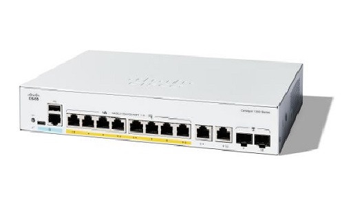 C1300-8MGP-2X Cisco Catalyst 1300 Switch, 4 Port PoE+, 4 Port 2.5G mGig PoE+, 2x10G SFP+ Uplinks, 120w  (New)