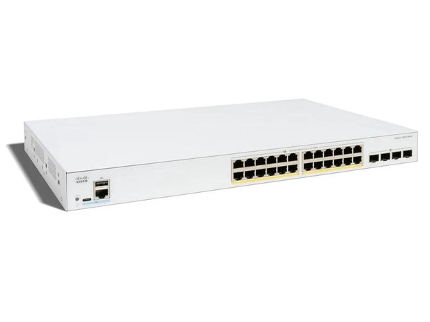 C1300X-24P-4X Cisco Catalyst 1300X Switch, 24 Port PoE+, 4x10G SFP28 Uplink, 385w (New)