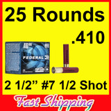 410 2-1/2 7 1/2 Shot Federal Shotgun Shells