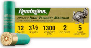 12 Gauge Remington Premier Magnum Turkey High Velocity 3-1/2" 2oz. #5 Shot Ammo