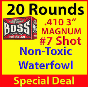 BOSS .410 3" MAGNUM #7 Shot Copper Plated Bismuth Waterfowl Ammo  20 Rounds