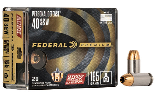 FED HYDSHK DP 40S&W 165GR JHP 20/200