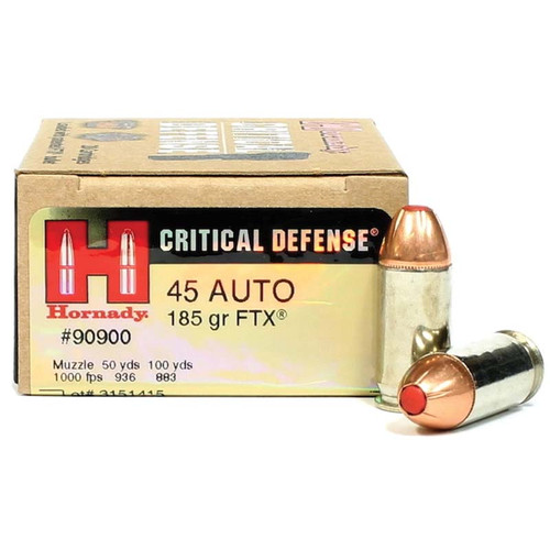 45 ACP 185 Grain FTX Hornady Critical Defense Ammunition