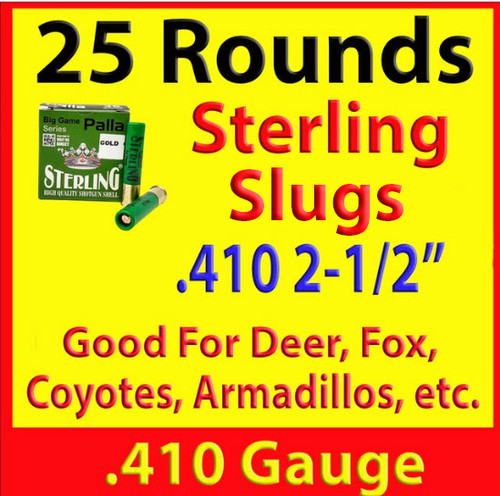 .410 Sterling Slugs Shotgun Shells GOLD Shotgun Shells