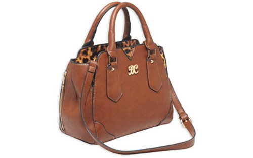 BULLDOG SATCHEL PURSE W/HLSTR CHSTNT