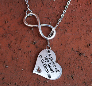 "A piece of my heart is in Heaven" - Infinity Necklace (388) "A piece of my heart is in Heaven" - Infinity Necklace (388)