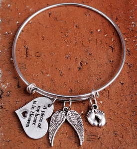 Memorial Bangle Bracelet (Choose Your Charm) Memorial Bangle Bracelet (Choose Your Charm)