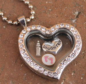 Heart Floating Locket (Choose your charms) Heart Floating Locket (Choose your charms)