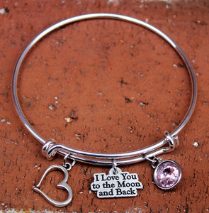 "I Love You to the Moon and Back" Bangle Bracelet (463) "I Love You to the Moon and Back" Bangle Bracelet (463)