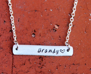 Stamped Personalized Name Necklace Stamped Personalized Name Necklace
