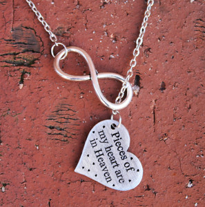 Infinity Necklace - "Pieces of my heart are in Heaven" Infinity Necklace - "Pieces of my heart are in Heaven"