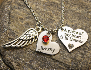 Memorial Custom Heart Necklace (Choose you Charms and Engrave) Memorial Custom Heart Necklace (Choose you Charms and Engrave)