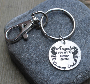 Angels watch over you - Engraved Key Chain Angels watch over you - Engraved Key Chain