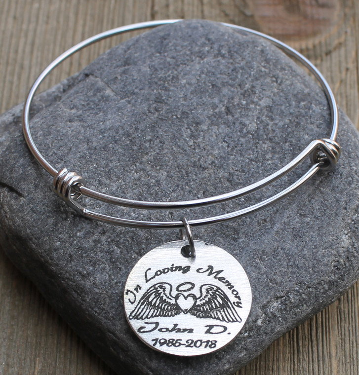 Memorial bracelet - Remembrance Cuff - KIA cuff, mens jewelry,Engraved -  Nadin Art Design - Personalized Jewelry