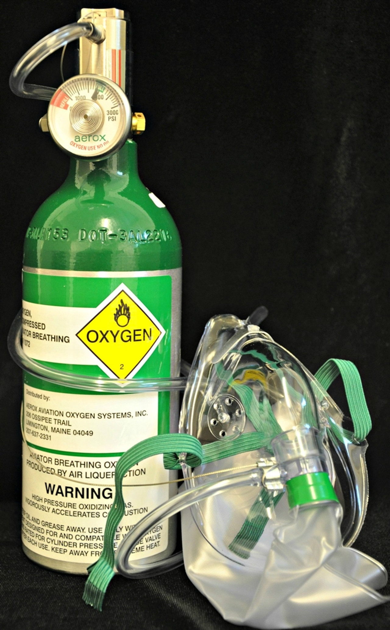 Pro2 6 Personal Emergency Oxygen System With 6cf Cylinder And One Mask Aerox Aviation Oxygen 6388