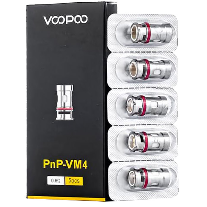 VOOPOO PnP Replacement Coils - Pnp-VM4 0.6ohm (Mesh), 5-Pack