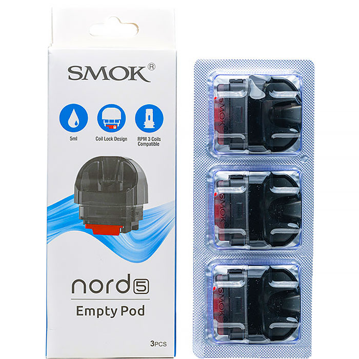 SMOK NORD 5 Replacement Pods - 3-Pack  [5mL Refillable Pods]