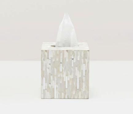 Cortona Brass and Shell Tissue Box | Bathroom Accessories
