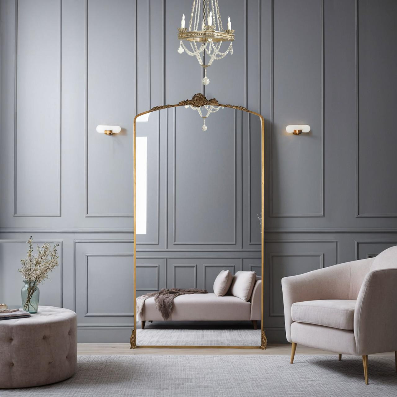 Adeline Ornate Floor Mirror | Mirrors