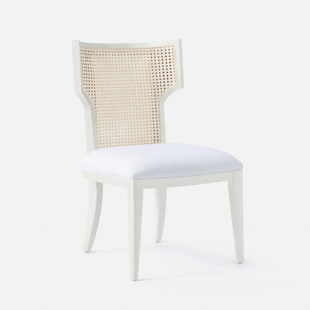 Carleen Glossy White Natural Cane Dining Chair Dining Chair