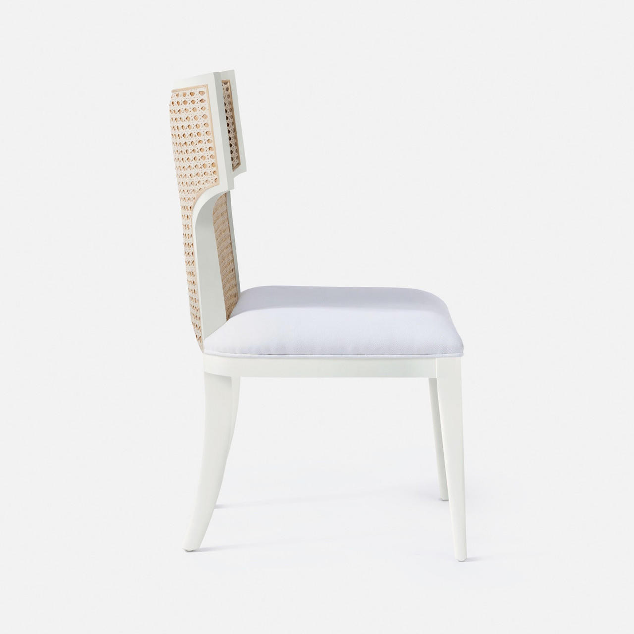 Carleen Glossy White Natural Cane Dining Chair Dining Chair