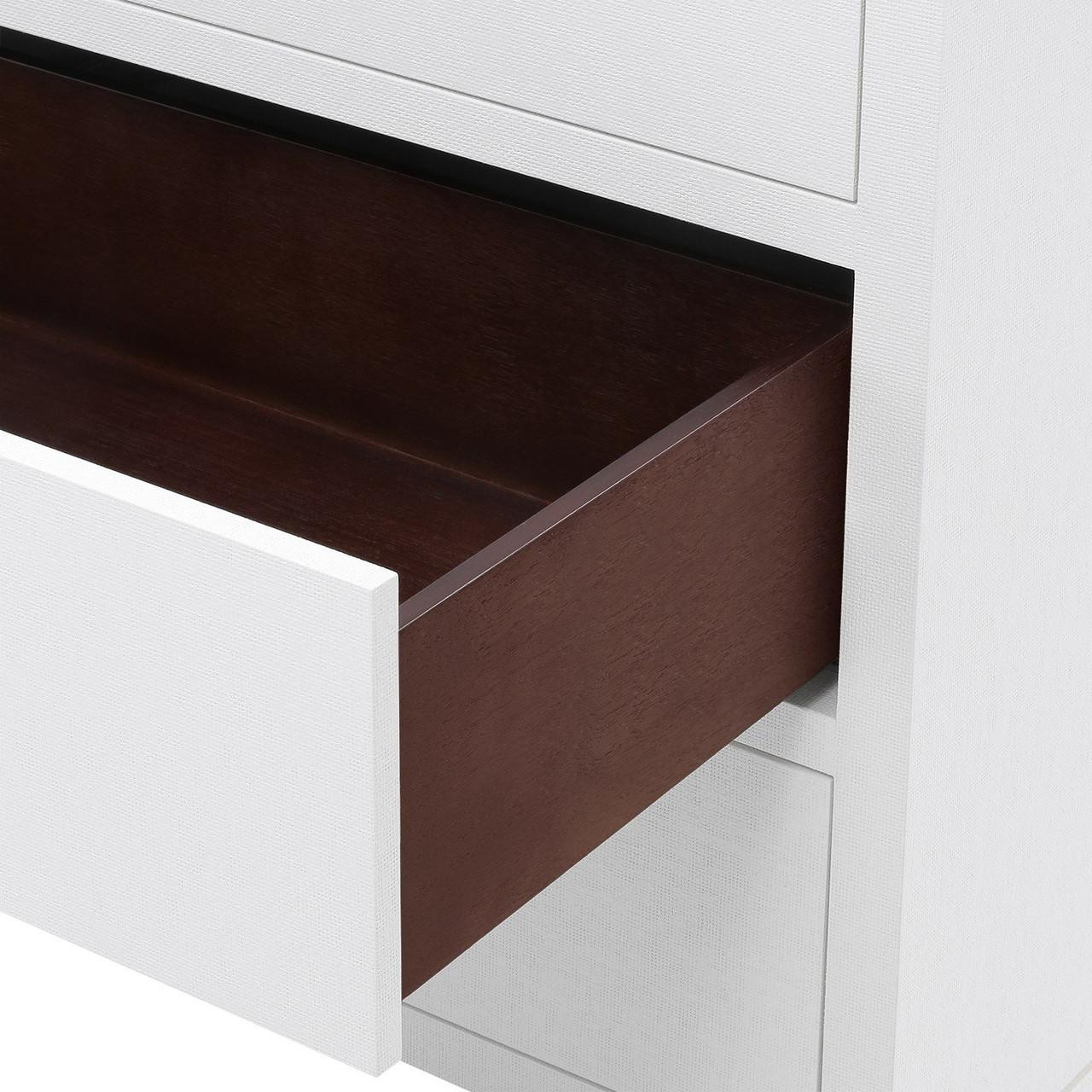Frances Chiffon White Extra Large Six Drawer Dresser | Furniture