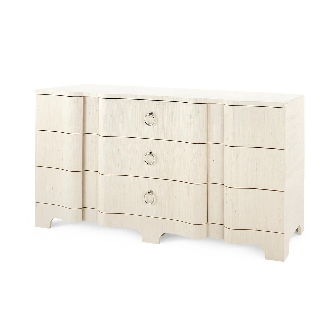 Bardot Canvas Cream Extra Large 9-Drawer Dresser | Furniture