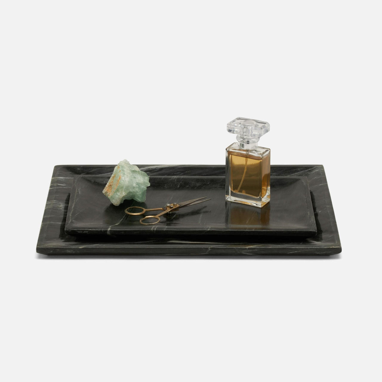 Elyria Black Marble Vanity Tray (Set of 2) | Vanity Tray
