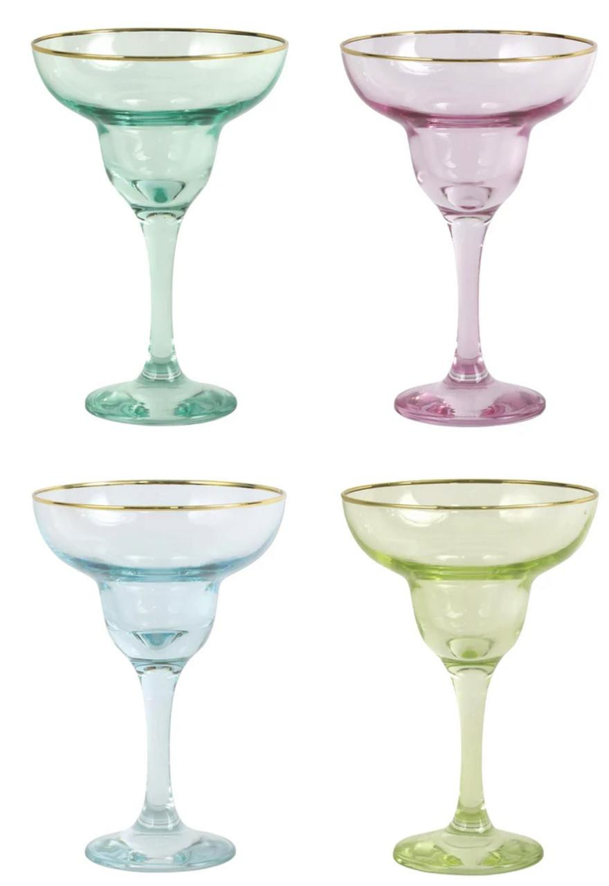 Vietri Rainbow Assorted Wine Glasses (Set of 4)