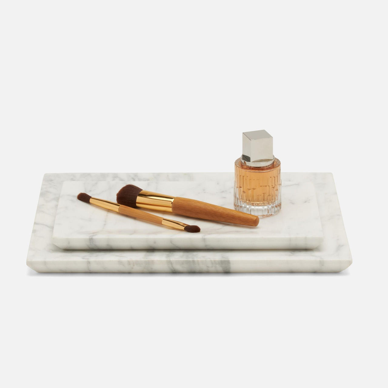 Kavala White Marble Vanity Trays | Bathroom Decor