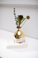 Anna New York Dual Marble and Gold Bud Vase 