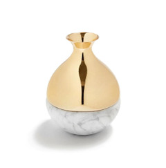 Anna New York Dual Marble and Gold Bud Vase 