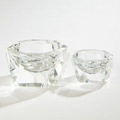 Vern Clear Multi Facet Crystal Bowl