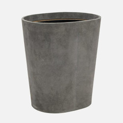 Pigeon and Poodle Segovia Dark Gray Suede Wastebasket 