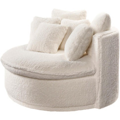 Surya Drancy Ivory Sherpa Lounger 