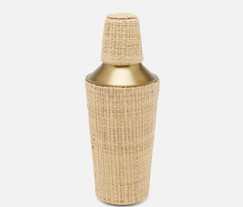 Blue Pheasant Barth Natural Gold Raffia Cocktail Shaker 