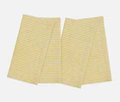 Blue Pheasant Brooks Yellow Stripe Cotton Canvas Cocktail Napkin (Set of 4) 